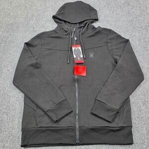 Spyder Active Full Zip Hoodie Jacket Men's Medium Black Activewear New With Tags
